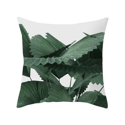 Tropical Plants Pillow Case Polyester Decorative Pillowcases Green Leaves Throw Pillow Cover Square 45CM x45CM(6)-garmade.com