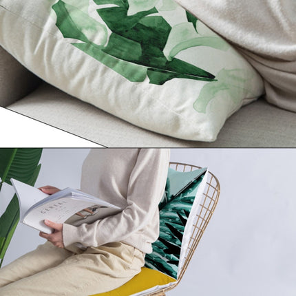 Tropical Plants Pillow Case Polyester Decorative Pillowcases Green Leaves Throw Pillow Cover Square 45CM x45CM(7)-garmade.com