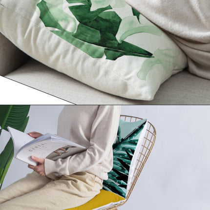 Tropical Plants Pillow Case Polyester Decorative Pillowcases Green Leaves Throw Pillow Cover Square 45CM x45CM(14)-garmade.com