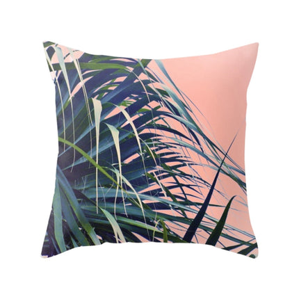 Tropical Plants Pillow Case Polyester Decorative Pillowcases Green Leaves Throw Pillow Cover Square 45CM x45CM(18)-garmade.com