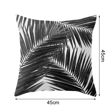 Tropical Plants Pillow Case Polyester Decorative Pillowcases Green Leaves Throw Pillow Cover Square 45CM x45CM(23)-garmade.com