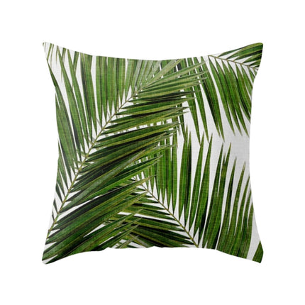 Tropical Plants Pillow Case Polyester Decorative Pillowcases Green Leaves Throw Pillow Cover Square 45CM x45CM(24)-garmade.com