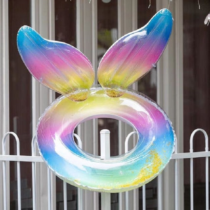 PVC Sequin Rainbow Swimming Ring, Inner Diameter:100cm(Mermaid)-garmade.com