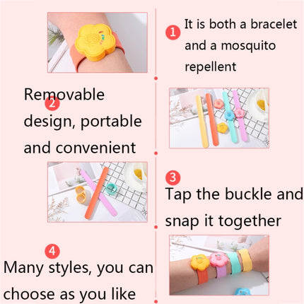 4 PCS Outdoor Portable Cartoon Mosquito Repellent Bracelet Anti-mosquito Snap Ring, Style:Popular Fruits-garmade.com