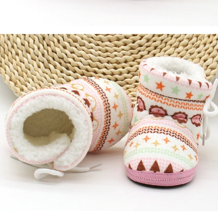 Baby Toddler Shoes Thick Cotton Shoes Soft Bottom Warm High-top Children Shoes, Size:0-12 Month(Pink)-garmade.com