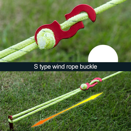 2 PCS Tent Wind Rope Adjust Buckle New Outdoor Camping Wind Rope Stopper Awning Wigwam Adjust Buckles Small Tent Accessories(Red)-garmade.com