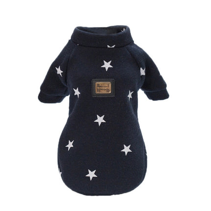 Pet Fall and Winter Five-pointed Star Pattern Sweater Pet Warm Clothes, Size:S(Blue)-garmade.com