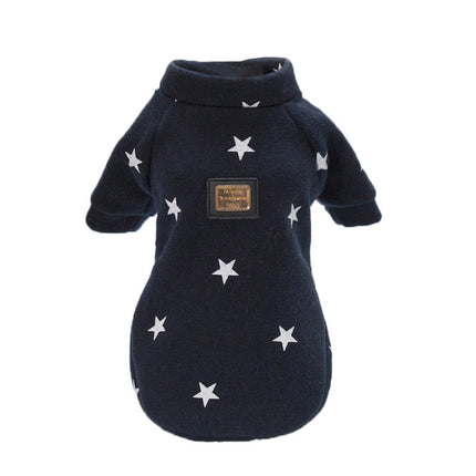 Pet Fall and Winter Five-pointed Star Pattern Sweater Pet Warm Clothes, Size:XXL(Blue)-garmade.com