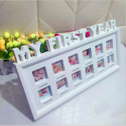 Creative DIY Home Room Decoration Baby Memorial Growing Photo Frame Display(White)-garmade.com