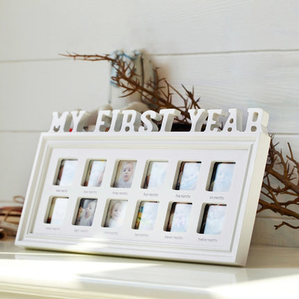 Creative DIY Home Room Decoration Baby Memorial Growing Photo Frame Display(White)-garmade.com