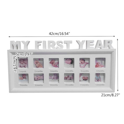 Creative DIY Home Room Decoration Baby Memorial Growing Photo Frame Display(White)-garmade.com