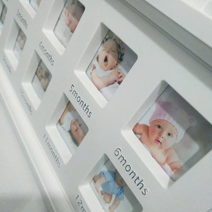 Creative DIY Home Room Decoration Baby Memorial Growing Photo Frame Display(Blue)-garmade.com