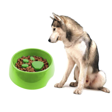 Anti-choking Pet Bowl Slow Food Dog Print Food Bowl, Size:22x17.5x7cm(Green)-garmade.com