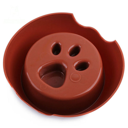 Anti-choking Pet Bowl Slow Food Dog Print Food Bowl, Size:22x17.5x7cm(Pink)-garmade.com