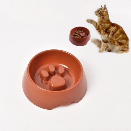 Anti-choking Pet Bowl Slow Food Dog Print Food Bowl, Size:22x17.5x7cm(Brown)-garmade.com