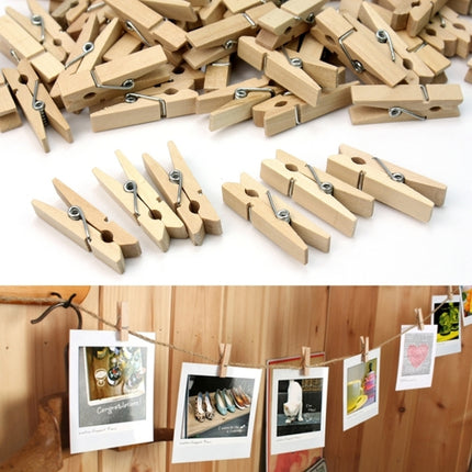 100 PCS Mini Natural Wooden Clips Photo Clip Clothespin Craft Decoration Pegs,Size: 2.5×0.3cm-garmade.com