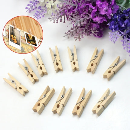 100 PCS Mini Natural Wooden Clips Photo Clip Clothespin Craft Decoration Pegs,Size: 2.5×0.3cm-garmade.com