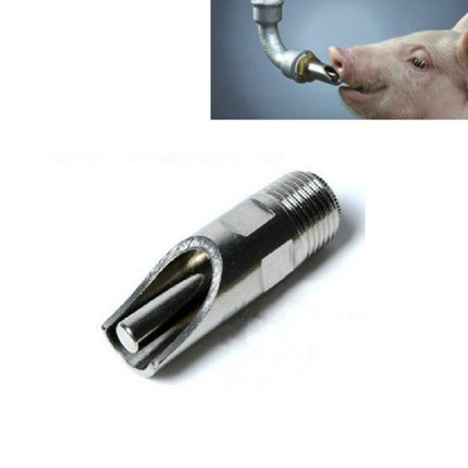 Duckbill Drinking Fountain Stainless Steel with Copper Cap Oblique Pig Mouth Livestock Machinery Pig Raising Equipment-garmade.com