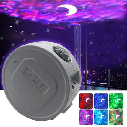 USB Projection Lamp LED Gypsophila Laser Light Colorful Rotating Night Llight, US/EU Plug(White)-garmade.com