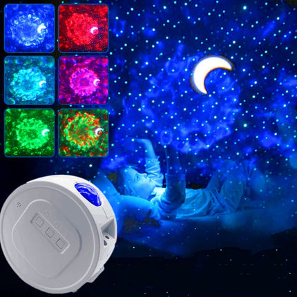 USB Projection Lamp LED Gypsophila Laser Light Colorful Rotating Night Llight, US/EU Plug(White)-garmade.com