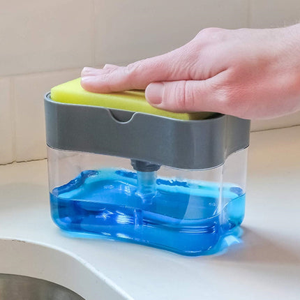 Press Soap Dispenser Kitchen Detergent Wash Presser(Gray)-garmade.com