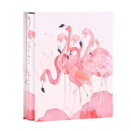 4D 6 inch Interstitial Photo Album 50 Pages for 200 PCS Photos Scrapbook Paper Baby Family Wedding Photo Albums(Flamingo)-garmade.com