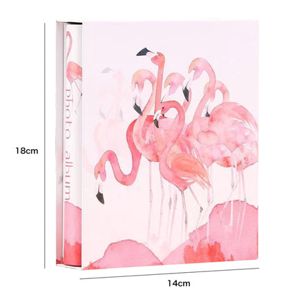 4D 6 inch Interstitial Photo Album 50 Pages for 200 PCS Photos Scrapbook Paper Baby Family Wedding Photo Albums(Flamingo)-garmade.com