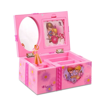 Girly Heart Dancing Girl Jewelry Storage Music Box, Style:Love(Pink)-garmade.com