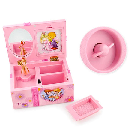 Girly Heart Dancing Girl Jewelry Storage Music Box, Style:Love(Pink)-garmade.com