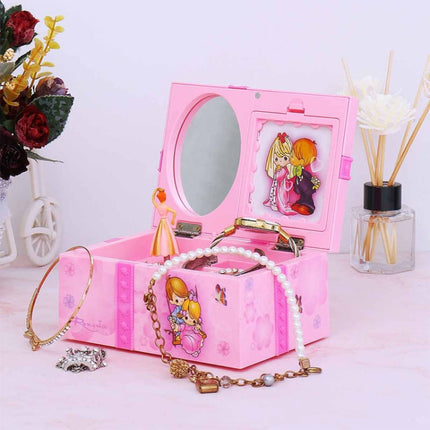 Girly Heart Dancing Girl Jewelry Storage Music Box, Style:Love(Pink)-garmade.com