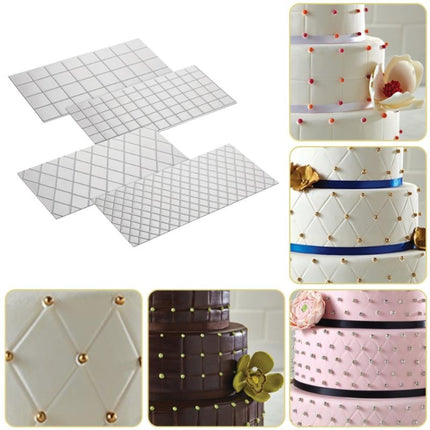 2 Sets DIY Cake Mold Wexture Fondant Printing Mold(Plaid pattern 57051)-garmade.com