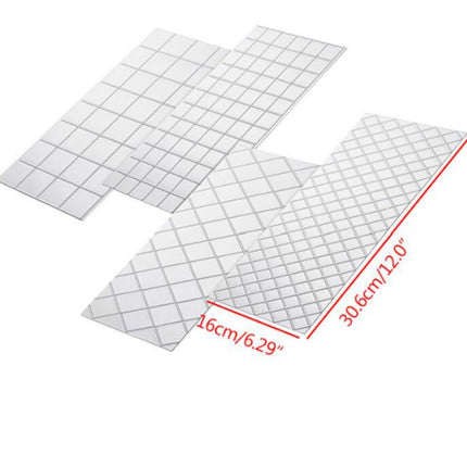 2 Sets DIY Cake Mold Wexture Fondant Printing Mold(Plaid pattern 57051)-garmade.com