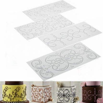 2 Sets DIY Cake Mold Wexture Fondant Printing Mold(Roll rattan 56030)-garmade.com