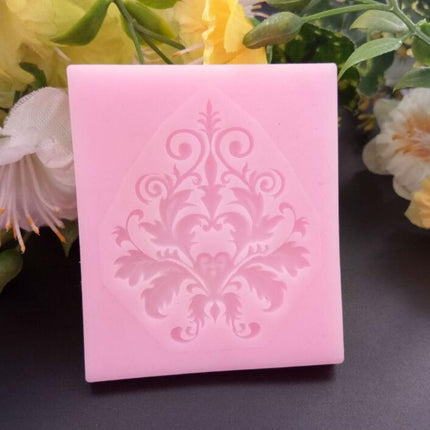 5 PCS European Style Lace Pattern Fondant Silicone Mold DIY Chocolate Cake Decoration Mold Baking Tools(Pink)-garmade.com