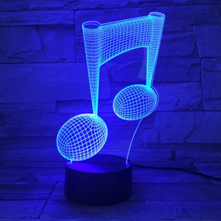 Music Note 3D Visual Light Touch Colorful Changing Decorative Table Lamp LED Night Light-garmade.com