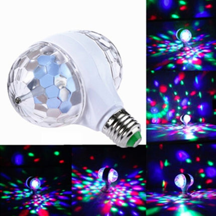 E27 6W LED Double Head Colorful Bulb Rotating Magic Ball Stage Light Laser Projection Lamp-garmade.com