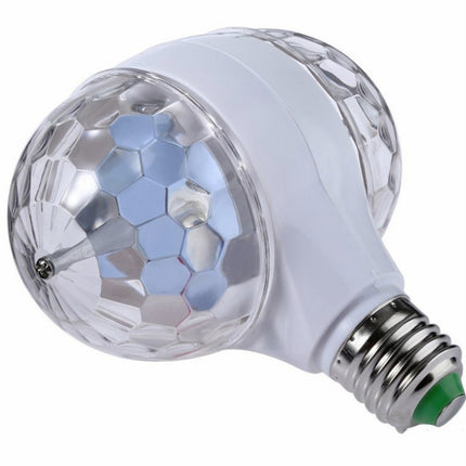 E27 6W LED Double Head Colorful Bulb Rotating Magic Ball Stage Light Laser Projection Lamp-garmade.com
