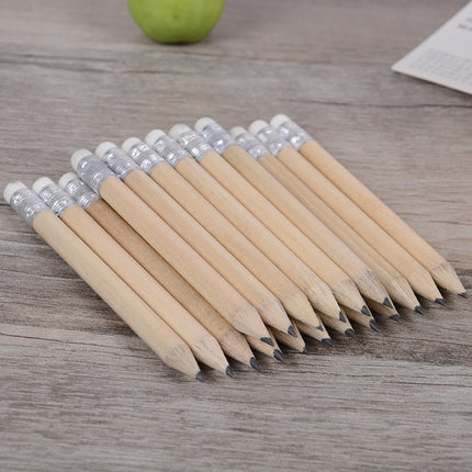 12 PCS Sharpened Pencil Round Writing Pen Wooden Student Stationery with Eraser, Lead Hardness:HB(Wood)-garmade.com