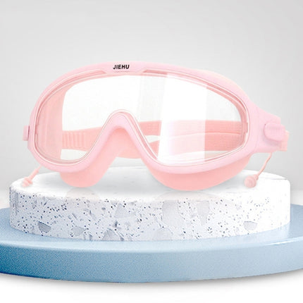 JIEHU JH8208DMJS Large Frame Waterproof and Anti-fog High-definition Eye Protection Swimming Goggles(Transparent Pink)-garmade.com