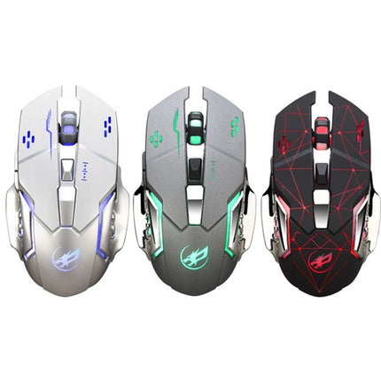 WARWOLF Q8 Wireless Rechargeable Mouse Glowing Gaming Mouse(Black)-garmade.com