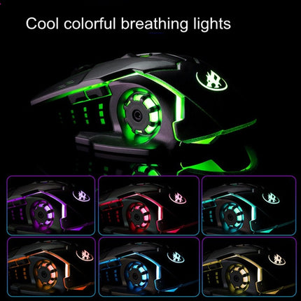 WARWOLF Q8 Wireless Rechargeable Mouse Glowing Gaming Mouse(Black)-garmade.com