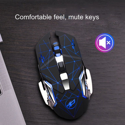 WARWOLF Q8 Wireless Rechargeable Mouse Glowing Gaming Mouse(Silver)-garmade.com
