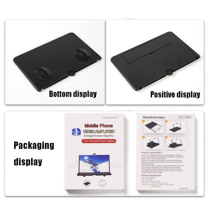 14 inch 3D Mobile Phone Screen Stretching Bracket Amplifier(Black)-garmade.com