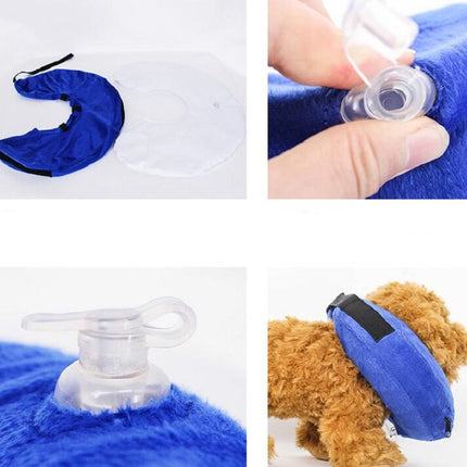 Dog Collar PVC Inflatable Pet Anti-snatch Collar, Size:M(Blue)-garmade.com