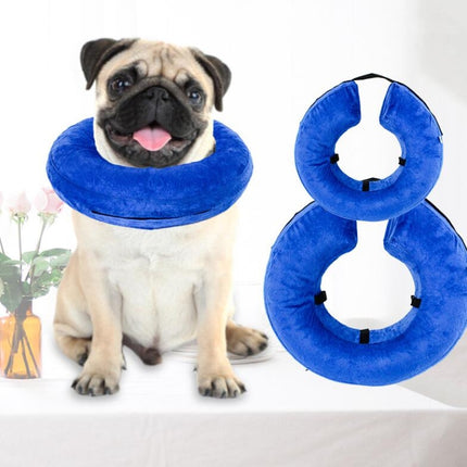 Dog Collar PVC Inflatable Pet Anti-snatch Collar, Size:L(Blue)-garmade.com