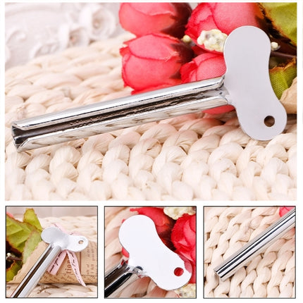 3 PCS Stainless Steel Squeezing Toothpaste Device Hair Key Squeegee Dyeing Tool Semicircular Metal Squeezer(Silver)-garmade.com