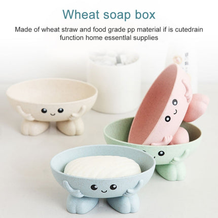 2 PCS Cartoon Soap Box With Wheat Straw(Pink)-garmade.com