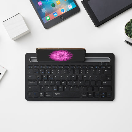 Rapoo XK100 78 Keys Wireless Bluetooth Office Business Keyboard(Black)-garmade.com