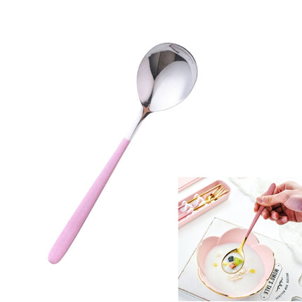 Simple Stainless Steel Titanium Plated Rice Spoon, Color:Silver Pink-garmade.com