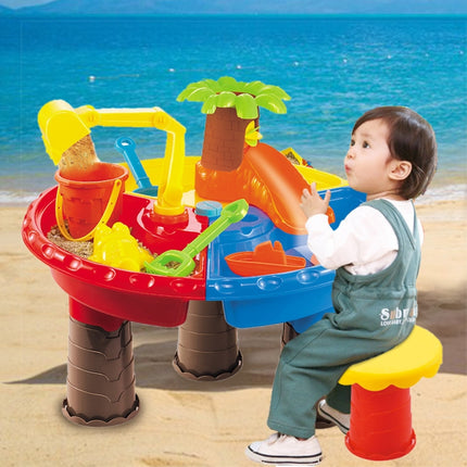 Outdoor Sandy Beach Table Toys Set for Kids(Tree and Round Table)-garmade.com
